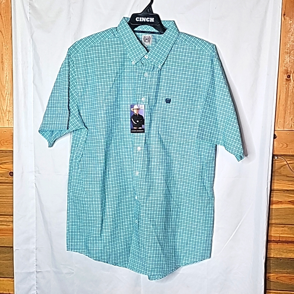NWT, Cinch mens western short sleeve shirt.